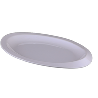 32185 restaurant durable assiette ovale robuste de luxe restauration en plastique blanc mélamine ensemble de vaisselle pour buffet de fête servir
