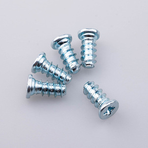 M6x12 Self Tapping Screws Flat Head Phillips Drive Metric Wood Fasteners Cool Silver White Full Length Hardware Accessories - Product Image 1