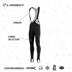 Customized Seamless Legging 1 Piece Cut Bicycle Bib Pant Men's Solid Color Plus Size Cycling Bib Pants