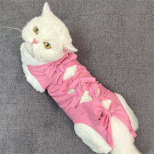 Pet Post-Operative Care <b>Clothes</b> Adjustable Tie-Closure Breathable Anti-Licking <b>Cat</b> Surgery Recovery Suit - Product Image 5