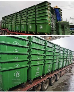 Contenitore per Rifiuti con Pedale da 240L, <span class=keywords><strong>Bidone</strong></span> della Spazzatura in HDPE da 660L con Coperchio e Ruote - Product Image 6