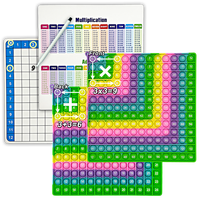 Jeu de cartes mémoire de multiplication 12x12, plateau de jeu, jouet sensoriel, tableau de multiplication Pop Bubble avec stylo effaçable