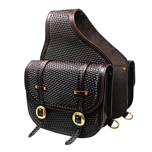 ที่แขวนอานม้าแบบไม่มีโครงเหล็ก ยี่ห้อ Western Leather and Iron พร้อมลายดอกไม้แบบนูน ตกแต่งด้วย Conchos สีเงิน โครงสร้างแข็งแรงทนทาน - Product Image 2