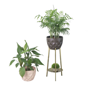 Contemporanea decorazione per la casa per interni in metallo vaso di fiori con pianta a pavimento per uso giardino - Product Image 5