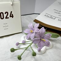 Bunga Rajut Buatan Mars Orchid 2026, Vas Bunga Buatan, Dekorasi Buket, Bunga Kering, Bunga Rajut Buatan
