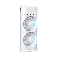 Ventilateur brumisateur oscillant silencieux haute puissance à double tête et triple buse, rechargeable par USB, portable, pour la maison et les camping-cars