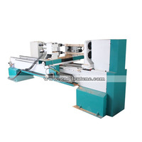 Máquina de torno multifuncional de doble eje CNC, máquina de torneado y copia de madera con Servo Motor