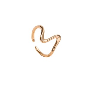 Geometric Wave Pattern <b>Ring</b> <b>Adjustable</b> Open Back Unisex Fashion Jewelry Gift - Product Image 5