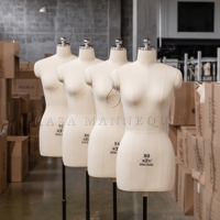 Maniquí de Sastre Resistente con Base Rodante Ajustable, Forma de Vestido Femenina de Medio Cuerpo para Enseñanza en Escuelas de Moda