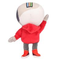Figurine de robot en peluche originale, portant un sweat-shirt rouge à capuche, mascotte d'entreprise personnalisée, jouet en peluche