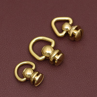 Rivet à clous en laiton Chicago Stud Screw 360 Degree Rotation Ball Post Head Buttons avec D Ring