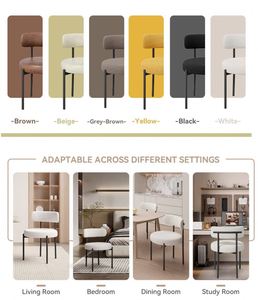 Silla de Comedor Moderna de Lujo, Tapizada en Tela + Metal, Ligera, Portátil y Ecológica para Hogar, Cocina y Parque - Product Image 5
