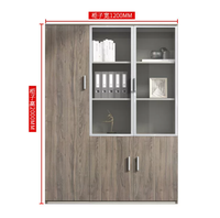 Armoire de rangement de bureau moderne, modulaire, écologique, de taille personnalisée, avec portes en verre trempé, en bois, pour bureau d'entreprise