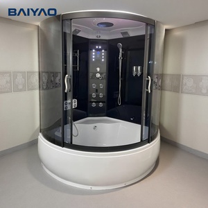 Nouveau moderne acrylique Quadrant hôtel utiliser Whirlpool Hydro Massage trempage <span class=keywords><strong>baignoire</strong></span> vapeur <span class=keywords><strong>douche</strong></span> noir encadré lumière LED cabine de <span class=keywords><strong>douche</strong></span> - Product Image 2