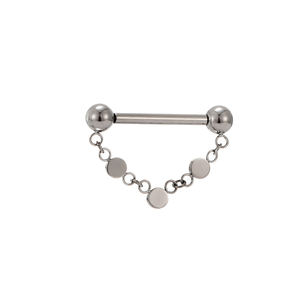 Fuxuan ASTM F136 Titanio Push Fit Pezón Barbell Pezón sin rosca <span class=keywords><strong>Piercing</strong></span> Pezón <span class=keywords><strong>Cadena</strong></span> <span class=keywords><strong>Piercing</strong></span> - Product Image 1