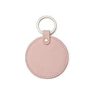 Porte-clés rond en cuir PU personnalisé avec logo populaire, porte-clés en cuir imprimé pour sac, porte-clés en cuir vierge anti-perte - Product Image 5