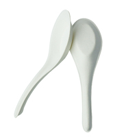 Ensemble de couverts jetables en bagasse de canne à sucre compostable sans PFA, fourchette, cuillère, couteau, vaisselle écologique