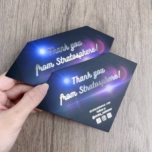 Cartes de remerciement irrégulières haut de gamme - Cartes insérables en forme de diamant imprimées à l'argent pour la fidélisation de la marque et l'e-commerce - Product Image 5