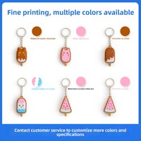 FUSEJOY Bestseller transfrontalier, Pendentif porte-clés en PLA imprimé en 3D, Série petite glace rose et verte, Clickers pour sac à dos