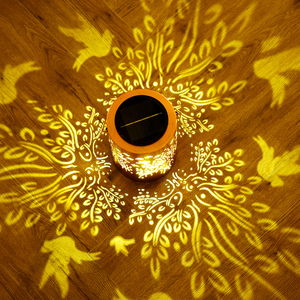 Lanterne de jardin cylindrique <span class=keywords><strong>solaire</strong></span> LED étanche blanc chaud <span class=keywords><strong>projecteur</strong></span> décoratif multi-motifs pour paysage extérieur fer ROHS - Product Image 6