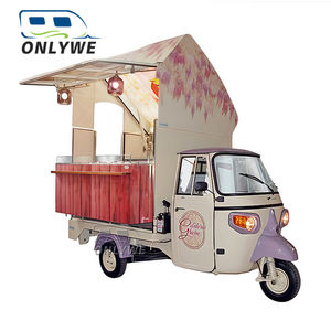 ONLYWE Stand de <span class=keywords><strong>concession</strong></span> mobile Tuk Tuk Food Truck Ice Cream Van Ice Cream Piaggio Ape Wine Cabinet Truck - Product Image 6