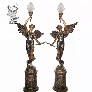Casa decorativa em <span class=keywords><strong>bronze</strong></span> para moças, lâmpadas de suporte estátua de luz <span class=keywords><strong>bronze</strong></span> lâmpada escultura - Product Image 4