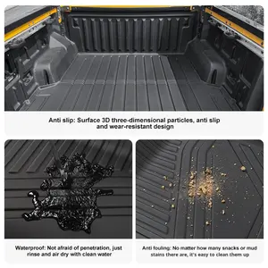 Tesla Cybertruck TPE 10mm Épaisseur Aiguilletée 2 Pièces Ensemble Complet Tapis de <span class=keywords><strong>Lit</strong></span> et de <span class=keywords><strong>Coffre</strong></span> avec Garantie d'un An Transfrontalier - Product Image 4