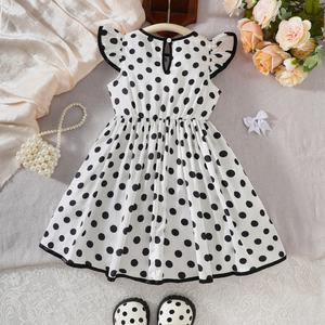Vestido de Verano para Niñas, Estampado de Lunares, con Lazo de Princesa, Sin Mangas, para Niñas Pequeñas - Product Image 2