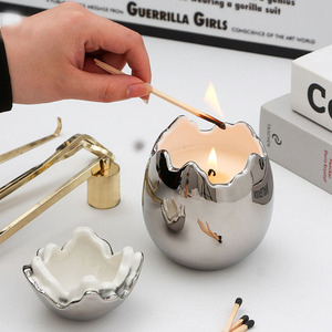 Luxurious Metallic <strong>Egg</strong> Shape Soy Wax Aromatherapy <strong>Candle</strong> Festive Gift Scented <strong>Candles</strong> - Product Image 4