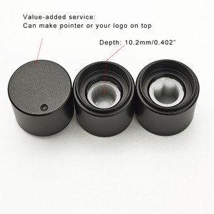 Durchmesser 15mm Schwarzer Aluminium-Ersatzknopf Potentiometer-Knopf Punktzeiger Drehschalter Einstellknopf Kappe 18T D-Schaft-Knopf - Product Image 2