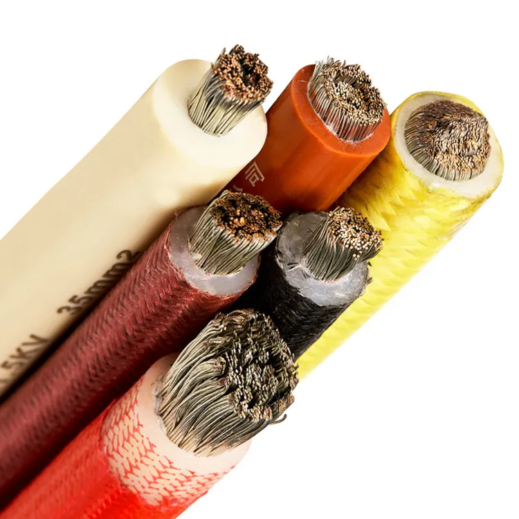 Tinned copper filament fiberglass silicone cable heat resistance wire cable fiberglass braided silicone insulated heating wire