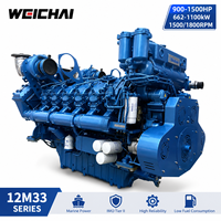 Moteur diesel marin robuste SCDC WEICHAI Baudouin 12M33 900-1500HP V12 4 temps EPA Tier2 pour remorqueurs, navires de marchandises et bateaux de pêche