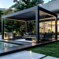 Pergola en aluminium robuste pour extérieur, anti-corrosion, design moderne, écologique, pour balcon, patio, jardin, cour, terrasse, personnalisable