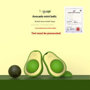 Juice pet Cat Ball Spielzeug 360-Grad-Drehung ABS-Material Opp Bag-Paket Avocado Style Austauschbare Gall Fruit <span class=keywords><strong>Catnip</strong></span> Toys - Product Image 3