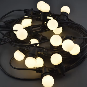 <span class=keywords><strong>Adaptateur</strong></span> DC12V avec lampe G50 blanc chaud 5m 10 lampes <span class=keywords><strong>guirlande</strong></span> lumineuse étanche pour éclairage de Noël festif - Product Image 1