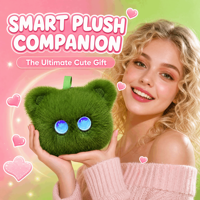 En gros, Pendentif ours vert en peluche douce à poils longs pour décoration de sac à dos, cadeau d'anniversaire