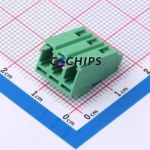 MX128H-3.81-03P-GN01-Cu-Y-A Screw Terminal Block Through hole Component (THT),P=3.81mm Connector 1x3P 3.81mm Green Through Hole - Product Image 2