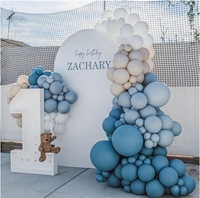 Kit d'arche de ballons bleu ciel poudré, guirlande de ballons blanc sable et or métallisé pour décorations de fête de naissance ou d'anniversaire de garçon