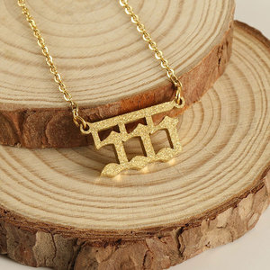 สร้อยคอเลข 222 สแตนเลส 316L ชุบทอง 14k 18k PVD สำหรับผู้หญิง ขายส่ง - Product Image 3