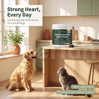 OEM ODM Friandises à mâcher moelleuses pour chiens et chats, saveur poulet, 90 unités, soutien cardiovasculaire, CoQ10, Oméga 3, complément vitalité pour animaux de compagnie