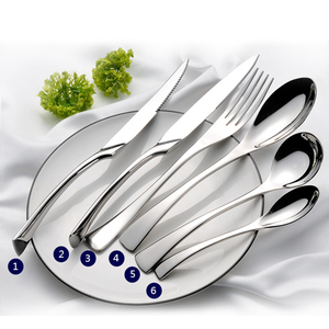 B398 Kaya Luxury Flatware Knife Fork Spoon Tiệc Tổ Chức Sự Kiện Bạc Gương Khách Sạn Cưới Thép Không Gỉ Kim Loại Bộ Dao Kéo - Product Image 2