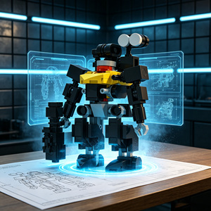 Combat Themed STEM Educational Assembly Bricks Set Type‑0 Soldier <b>Model</b> <b>D</b> Mecha Robot DIY Building Blocks Creative Toy For Gift - Product Image 2