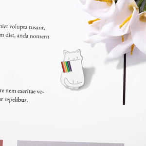 Épingles en émail nickel noir personnalisées drapeau arc-en-ciel chat fierté broches insignes de revers dessin animé Animal bijoux cadeau pour les amoureux Laser - Product Image 6