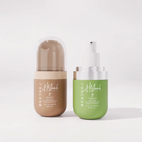 Flacon de fond de teint liquide de 30 ml (1 oz) en forme de capsule de qualité supérieure, flacon pompe pour sérum de soin de la peau imprimé à l'écran, nouvel emballage cosmétique personnalisé