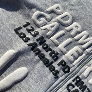 Custom 3D Puff Printed Sweatshirts <b>Hoodies</b> for <b>Men</b> 100% Cotton Full Zip up with Hooded Collar Autumn Letter Pattern - Product Image 2