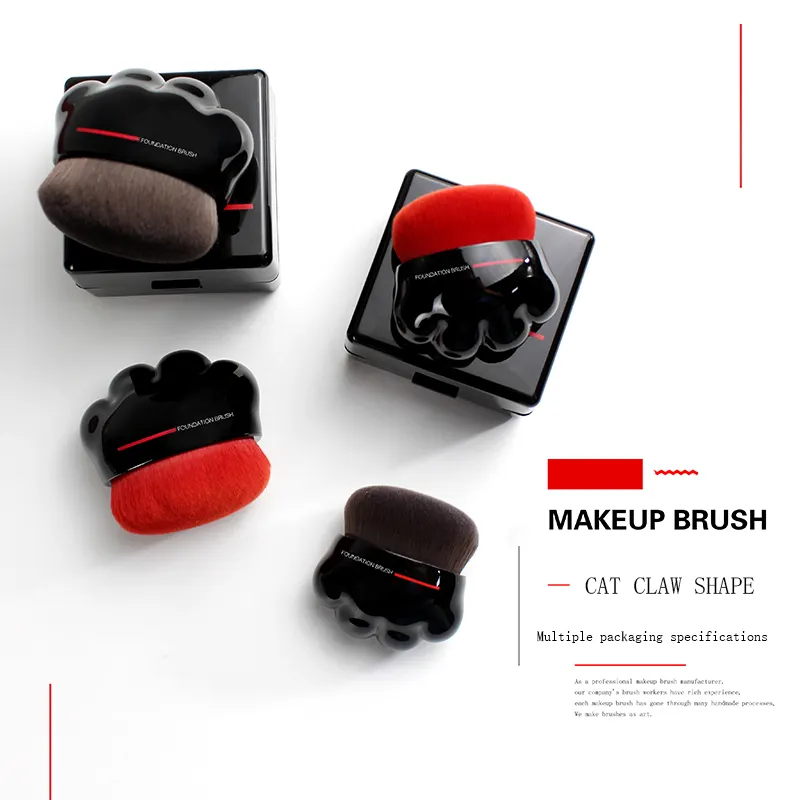 Wholesale retail private label cat's paw makeup brush foundation kabuki blush makeup brush