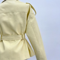 Nouvelle arrivée : Veste en cuir PU souple pour femme avec ceinture, style motard, idéale pour le printemps, l'automne, les trajets quotidiens et les soirées