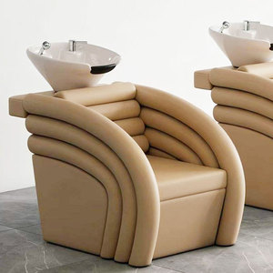 Fauteuil de lavage semi-inclinable moderne pour salon de coiffure, chaise de lavage hydraulique pour barbier et salon de beauté - Product Image 3