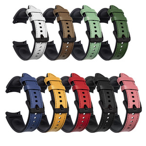 Bracelets de montre en cuir véritable incurvés intelligents, design de créateurs, 20 mm 22 mm, luxe pour <span class=keywords><strong>Samsung</strong></span> <span class=keywords><strong>Galaxy</strong></span> <span class=keywords><strong>Watch</strong></span> 4 42 mm 46 mm - Product Image 1