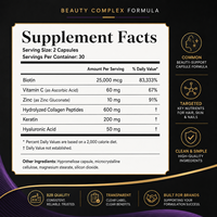 Capsules de biotine, collagène et kératine en marque blanche, vente en gros, OEM, complexe beauté pour la santé des cheveux, de la peau et des ongles, complément alimentaire